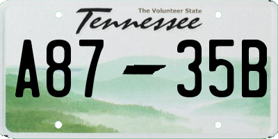 TN license plate A8735B