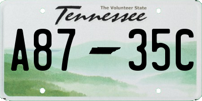 TN license plate A8735C