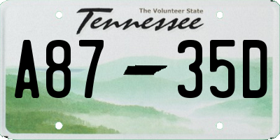 TN license plate A8735D