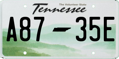 TN license plate A8735E