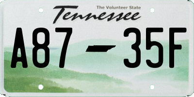 TN license plate A8735F