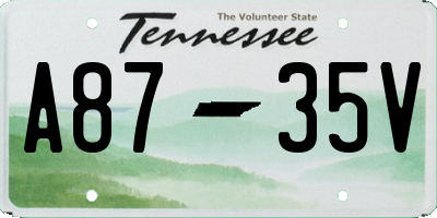 TN license plate A8735V