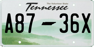 TN license plate A8736X