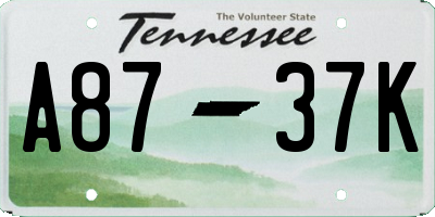 TN license plate A8737K