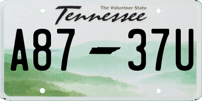 TN license plate A8737U
