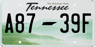 TN license plate A8739F