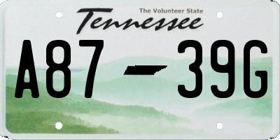 TN license plate A8739G
