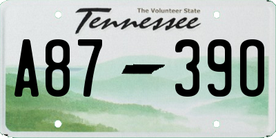 TN license plate A8739O
