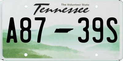TN license plate A8739S