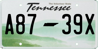 TN license plate A8739X