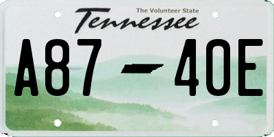 TN license plate A8740E