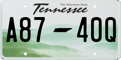 TN license plate A8740Q