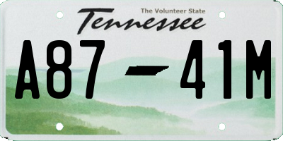 TN license plate A8741M