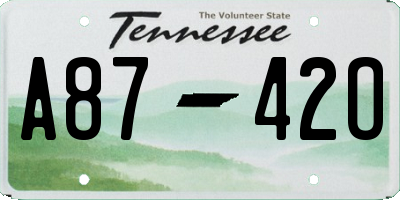 TN license plate A8742O