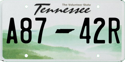 TN license plate A8742R