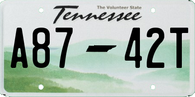 TN license plate A8742T