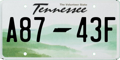 TN license plate A8743F