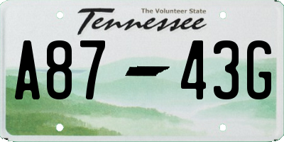 TN license plate A8743G