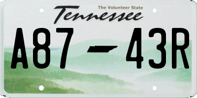 TN license plate A8743R