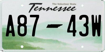 TN license plate A8743W