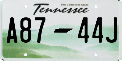 TN license plate A8744J