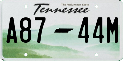 TN license plate A8744M