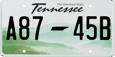 TN license plate A8745B