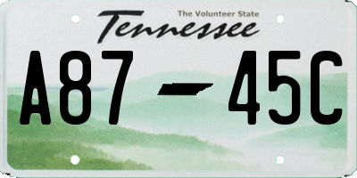 TN license plate A8745C