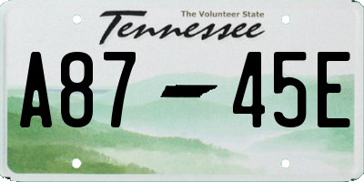 TN license plate A8745E