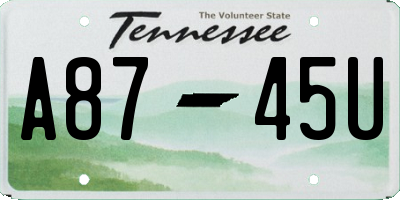 TN license plate A8745U