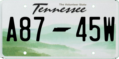 TN license plate A8745W