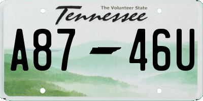 TN license plate A8746U