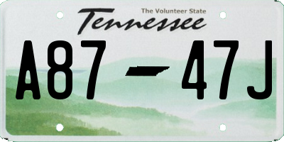 TN license plate A8747J
