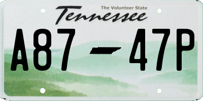 TN license plate A8747P