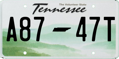 TN license plate A8747T
