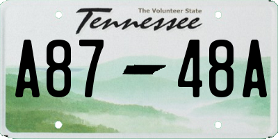 TN license plate A8748A