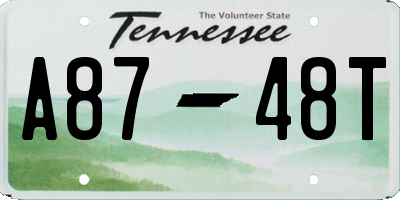 TN license plate A8748T