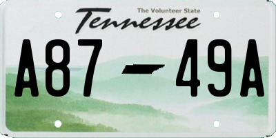 TN license plate A8749A