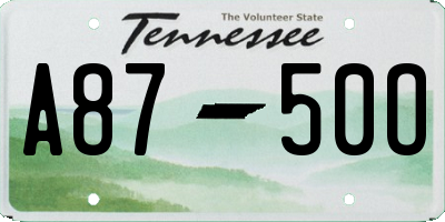 TN license plate A8750O