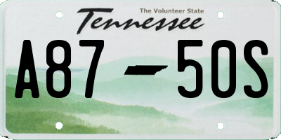 TN license plate A8750S