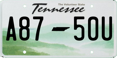 TN license plate A8750U