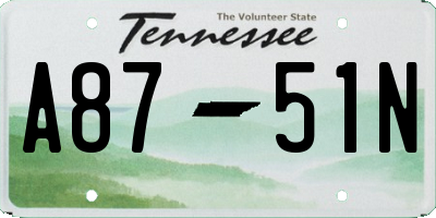 TN license plate A8751N