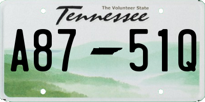 TN license plate A8751Q