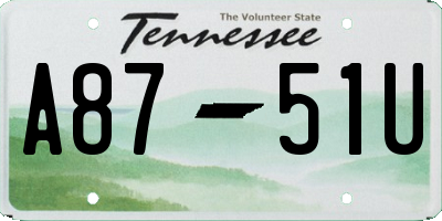TN license plate A8751U