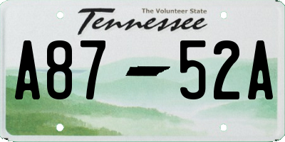 TN license plate A8752A