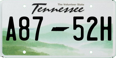 TN license plate A8752H
