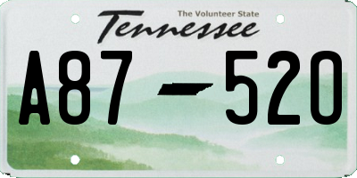 TN license plate A8752O