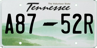 TN license plate A8752R