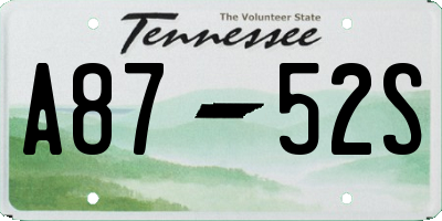 TN license plate A8752S