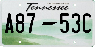 TN license plate A8753C